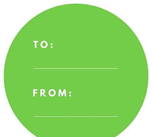 Modern To/From Circle Gift Labels-Set of 40-Andaz Press-Kiwi Green-