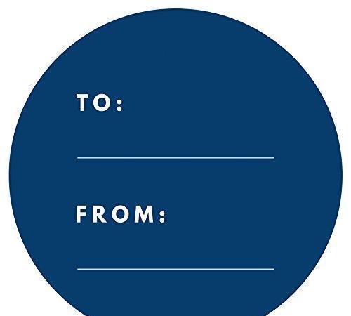 Modern To/From Circle Gift Labels-Set of 40-Andaz Press-Navy Blue-