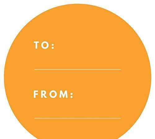Modern To/From Circle Gift Labels-Set of 40-Andaz Press-Orange-