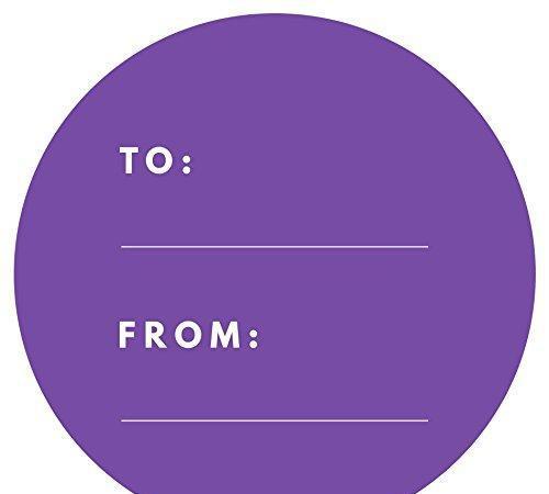 Modern To/From Circle Gift Labels-Set of 40-Andaz Press-Purple-