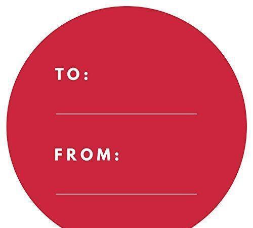 Modern To/From Circle Gift Labels-Set of 40-Andaz Press-Red-