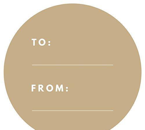 Modern To/From Circle Gift Labels-Set of 40-Andaz Press-Tan-