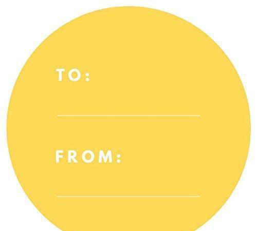 Modern To/From Circle Gift Labels-Set of 40-Andaz Press-Yellow-