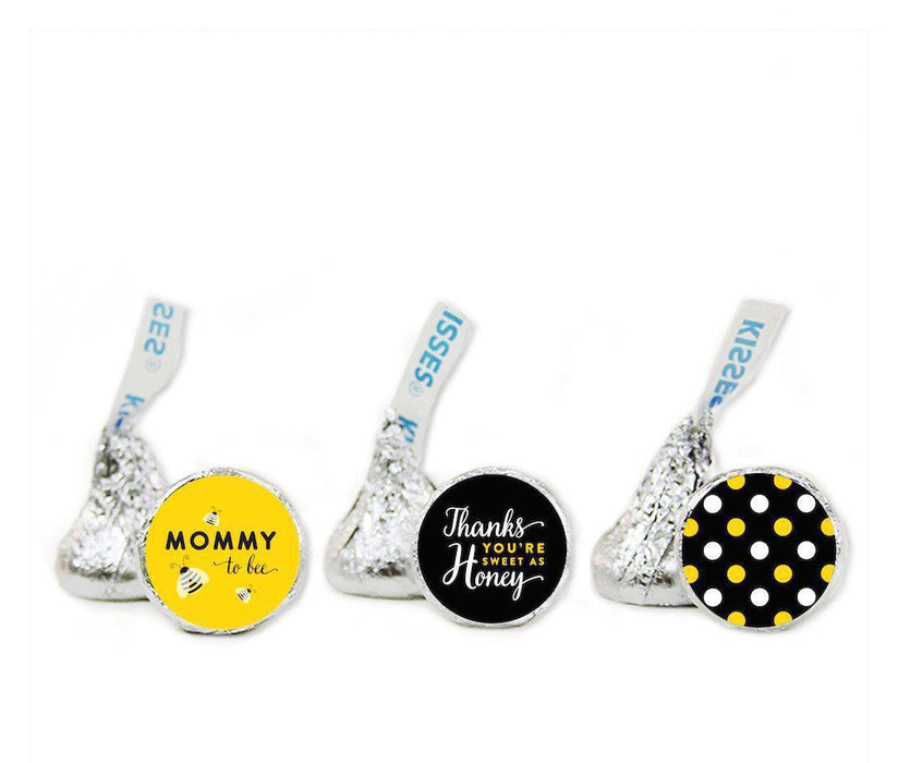 Mommy To Bee Bumblebee Baby Shower Hershey's Kisses Stickers-Set of 216-Andaz Press-Party-