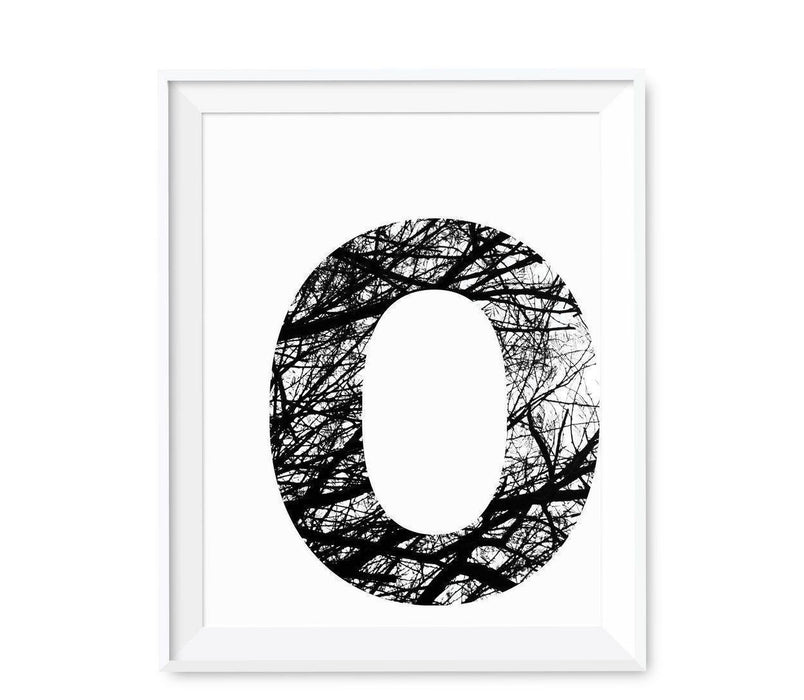 Monogram Wall Art Letters, Black and White Tree Branches-Set of 1-Andaz Press-O-