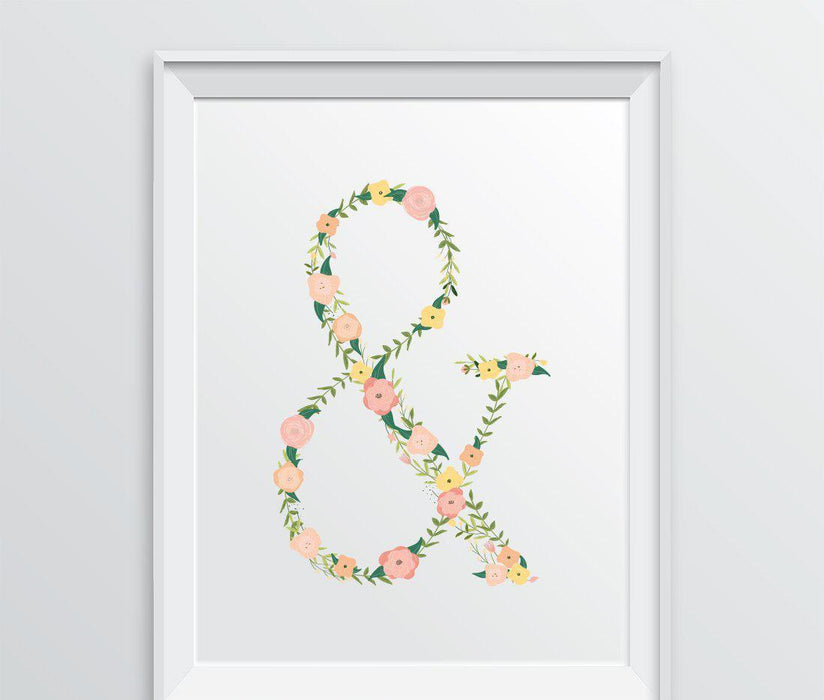 Monogram Wall Art Letters, Coral Floral Roses-Set of 1-Andaz Press-&-
