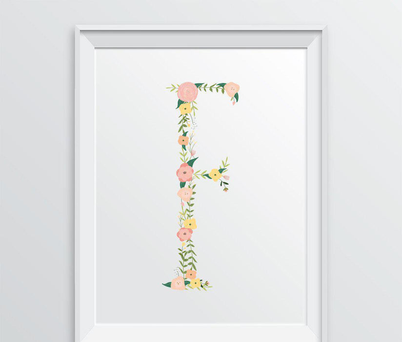 Monogram Wall Art Letters, Coral Floral Roses-Set of 1-Andaz Press-F-