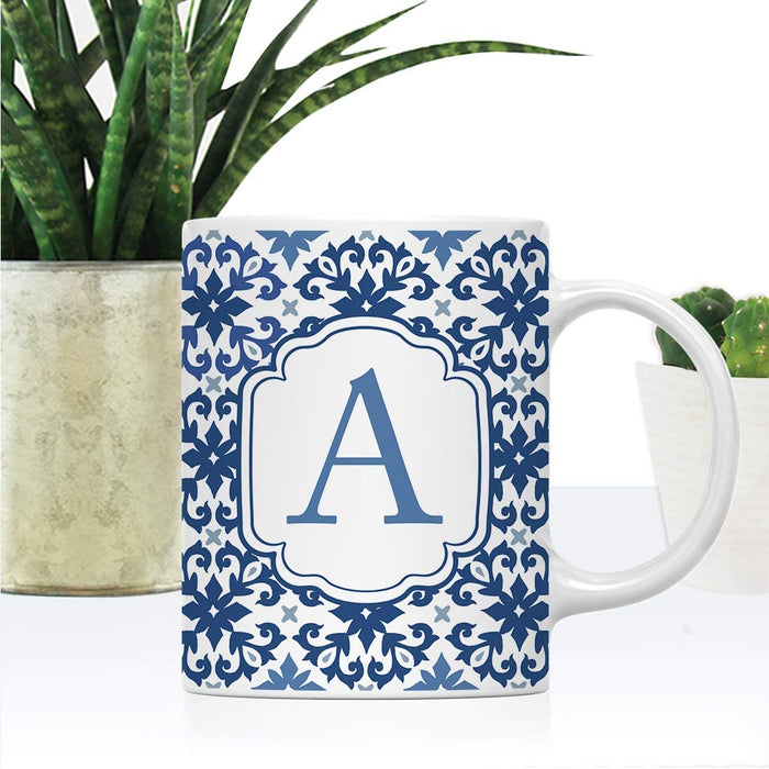 Moroccan Monogram Ceramic Coffee Mug-Set of 1-Andaz Press-Letter A-