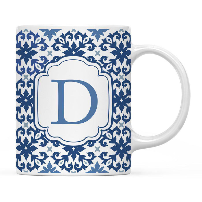 Moroccan Monogram Ceramic Coffee Mug-Set of 1-Andaz Press-Letter D-