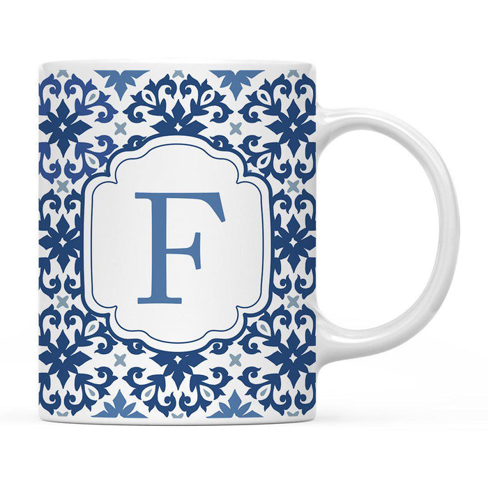 Moroccan Monogram Ceramic Coffee Mug-Set of 1-Andaz Press-Letter F-