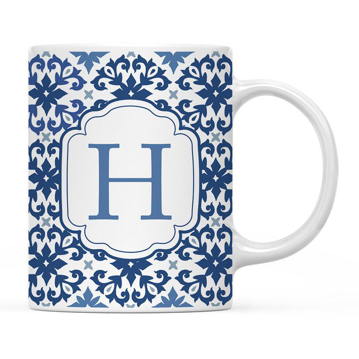 Moroccan Monogram Ceramic Coffee Mug-Set of 1-Andaz Press-Letter H-