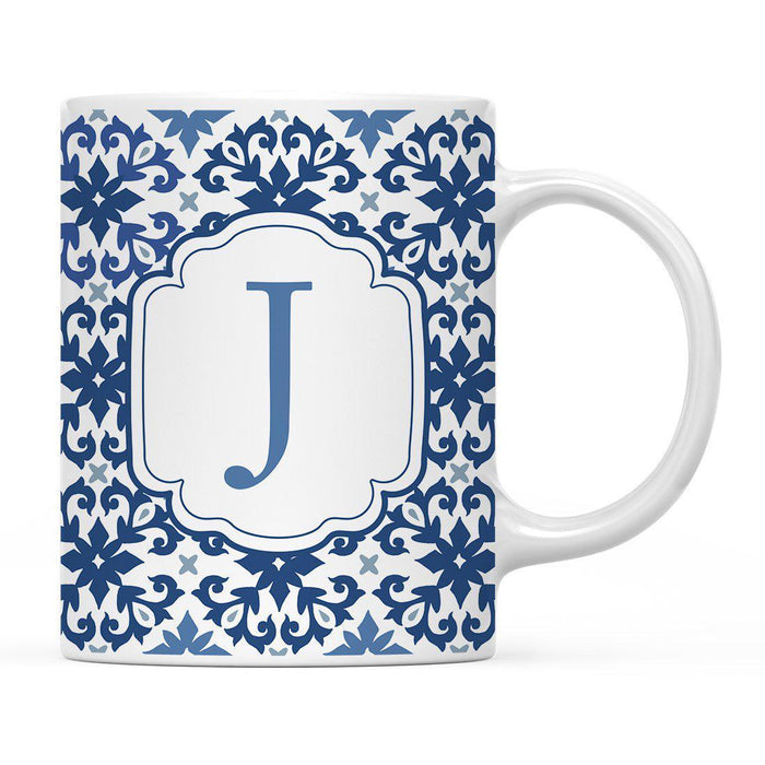 Moroccan Monogram Ceramic Coffee Mug-Set of 1-Andaz Press-Letter J-