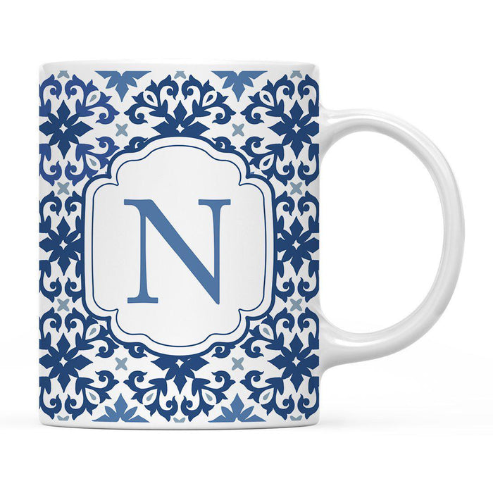 Moroccan Monogram Ceramic Coffee Mug-Set of 1-Andaz Press-Letter N-