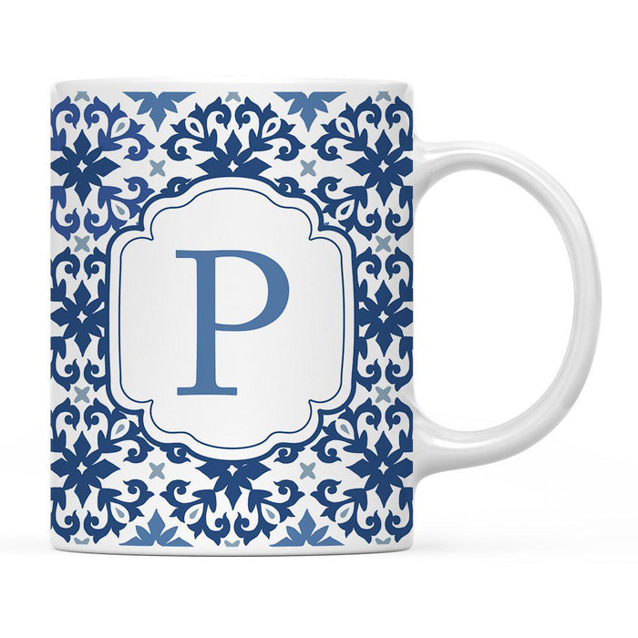 Moroccan Monogram Ceramic Coffee Mug-Set of 1-Andaz Press-Letter P-