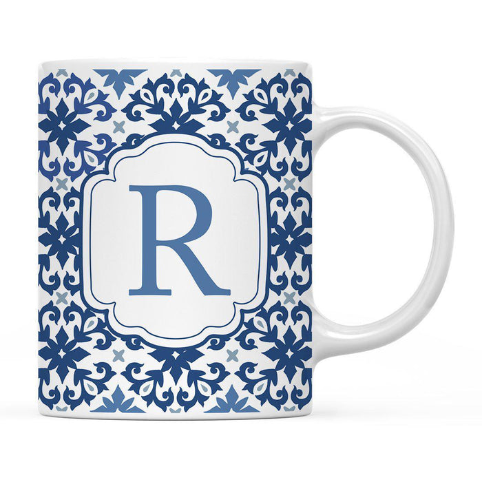 Moroccan Monogram Ceramic Coffee Mug-Set of 1-Andaz Press-Letter R-