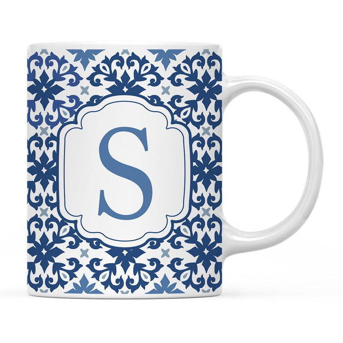 Moroccan Monogram Ceramic Coffee Mug-Set of 1-Andaz Press-Letter S-