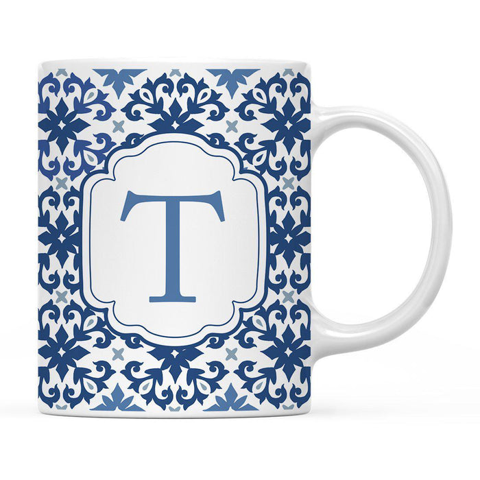 Moroccan Monogram Ceramic Coffee Mug-Set of 1-Andaz Press-Letter T-