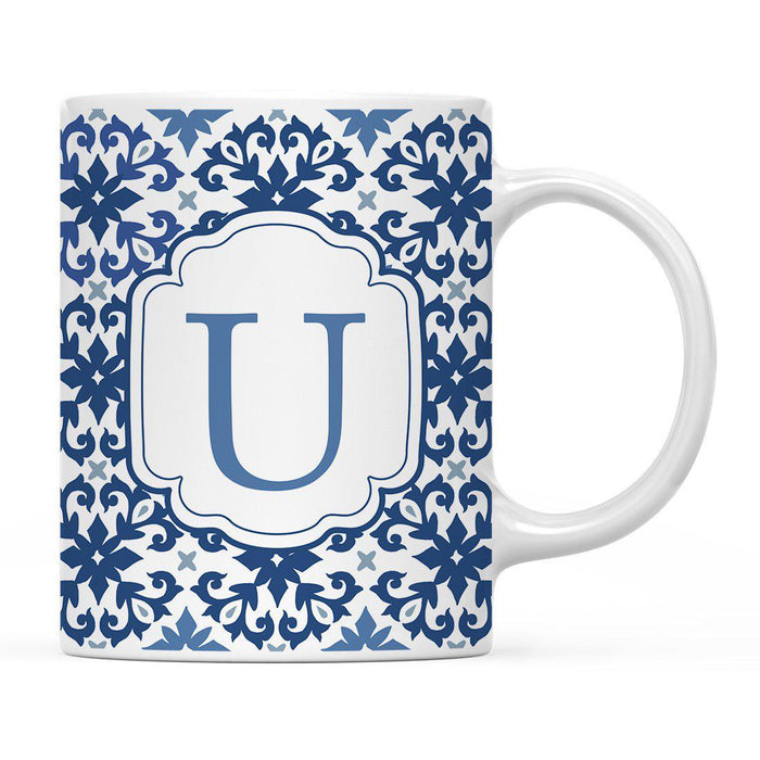 Moroccan Monogram Ceramic Coffee Mug-Set of 1-Andaz Press-Letter U-