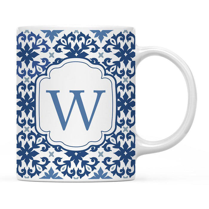 Moroccan Monogram Ceramic Coffee Mug-Set of 1-Andaz Press-Letter W-
