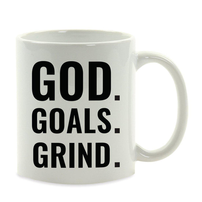 Motivational Coffee Mug-Set of 1-Andaz Press-God. Goals. Grind-