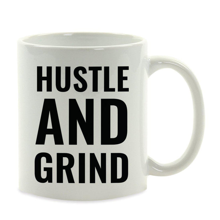 Motivational Coffee Mug-Set of 1-Andaz Press-Hustle and Grind-