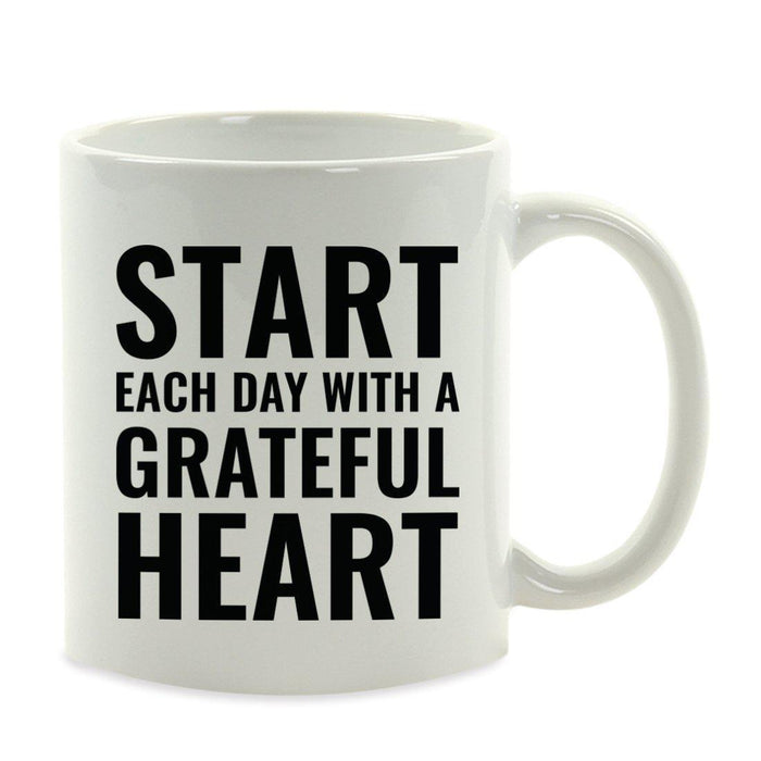 Motivational Coffee Mug-Set of 1-Andaz Press-Start Each Day with a Grateful Heart-