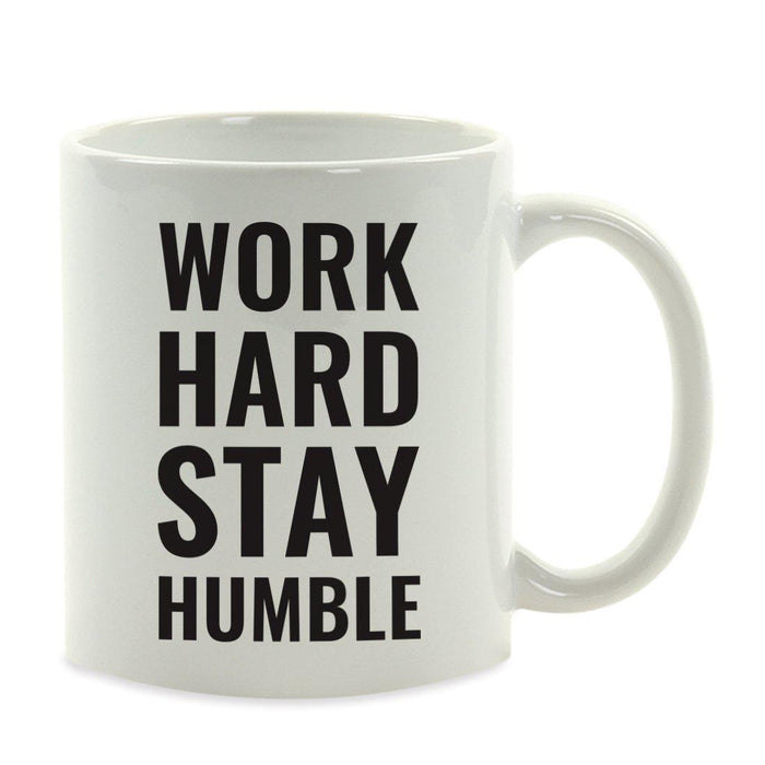 Motivational Coffee Mug-Set of 1-Andaz Press-Work Hard Stay Humble-