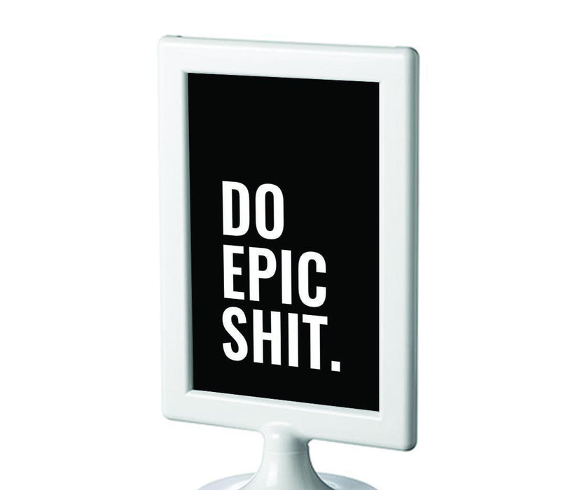 Motivational Framed Desk Art, Inspirational Quotes for Home Office-Set of 1-Andaz Press-Do Epic Shit-