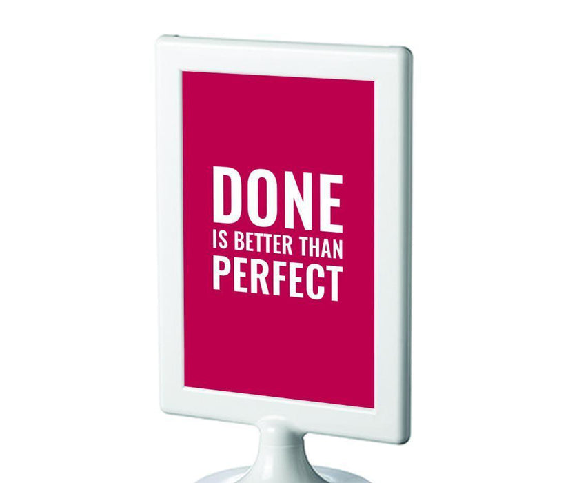 Motivational Framed Desk Art, Inspirational Quotes for Home Office-Set of 1-Andaz Press-Done is Better Than Perfect-