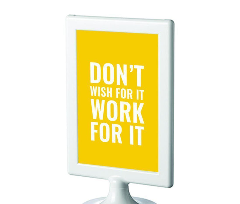 Motivational Framed Desk Art, Inspirational Quotes for Home Office-Set of 1-Andaz Press-Don't Wish For It Work For It-
