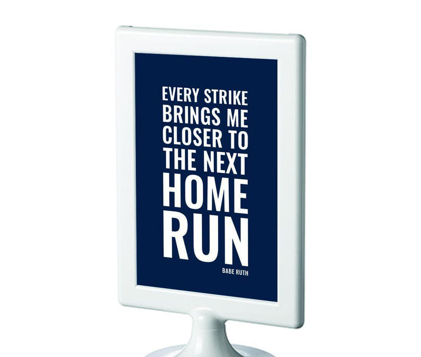 Motivational Framed Desk Art, Inspirational Quotes for Home Office-Set of 1-Andaz Press-Every strike brings me closer to the next home run-