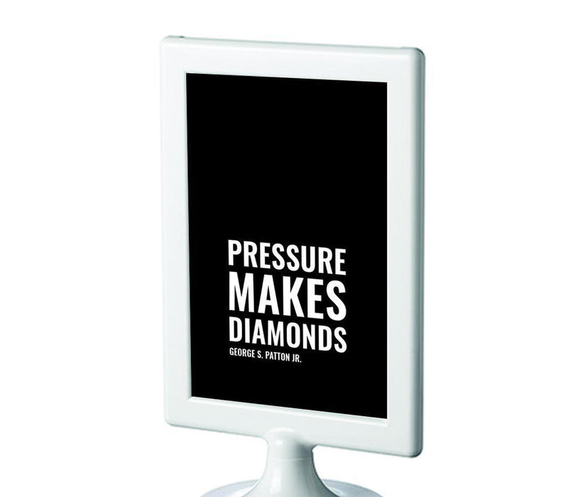 Motivational Framed Desk Art, Inspirational Quotes for Home Office-Set of 1-Andaz Press-Pressure makes diamonds-