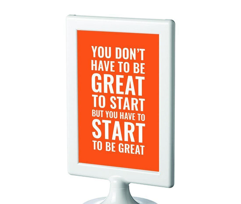 Motivational Framed Desk Art, Inspirational Quotes for Home Office-Set of 1-Andaz Press-You don't have to be great to start-