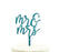 Mr. & Mrs. Glitter Acrylic Wedding Cake Toppers-Set of 1-Andaz Press-Aqua-