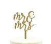 Mr. & Mrs. Glitter Acrylic Wedding Cake Toppers-Set of 1-Andaz Press-Gold-
