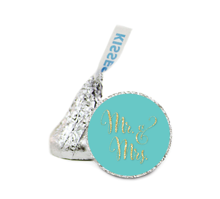 Mr. & Mrs. Glitter Wedding Hershey's Kiss Stickers-Set of 216-Andaz Press-Diamond Blue-