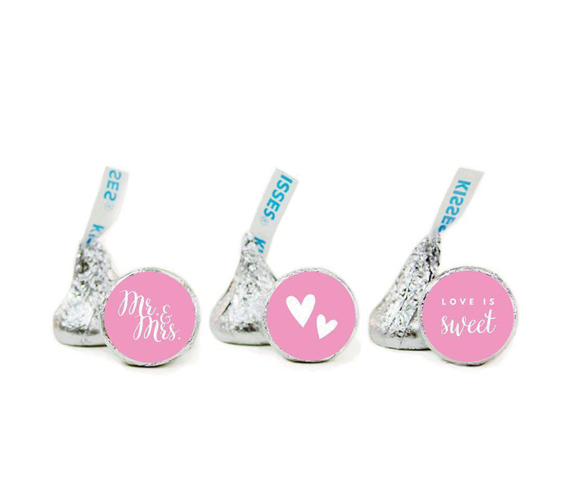 Mr. & Mrs. Hershey's Kisses Stickers-Set of 216-Andaz Press-Bubblegum Pink-
