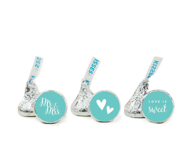 Mr. & Mrs. Hershey's Kisses Stickers-Set of 216-Andaz Press-Diamond Blue-