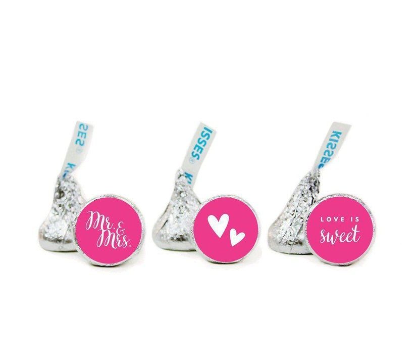 Mr. & Mrs. Hershey's Kisses Stickers-Set of 216-Andaz Press-Fuchsia-