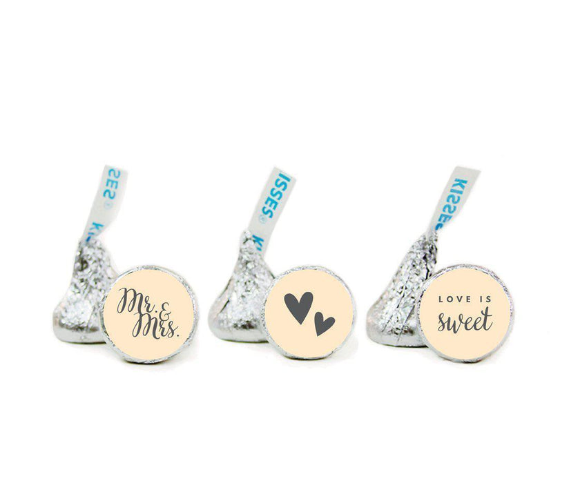Mr. & Mrs. Hershey's Kisses Stickers-Set of 216-Andaz Press-Ivory-
