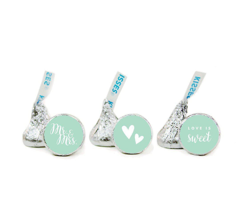 Mr. & Mrs. Hershey's Kisses Stickers-Set of 216-Andaz Press-Mint Green-