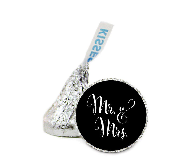 Mr. & Mrs. Wedding Hershey's Kiss Stickers-Set of 216-Andaz Press-Black-