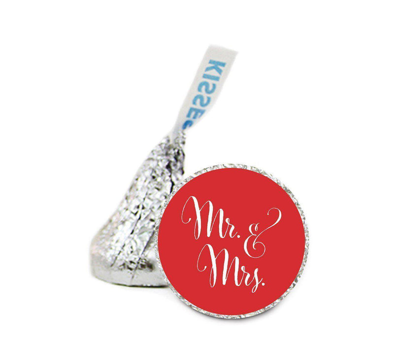 Mr. & Mrs. Wedding Hershey's Kiss Stickers-Set of 216-Andaz Press-Red-