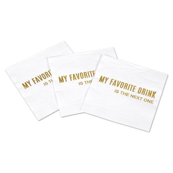 My Favourite Drink Funny Cocktail Napkins-Set of 50-Andaz Press-