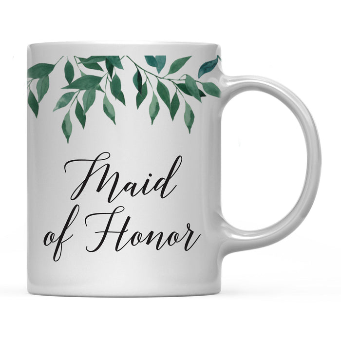 Natural Greenery Green Leaves Wedding Coffee Mug-Set of 1-Andaz Press-Maid of Honor-