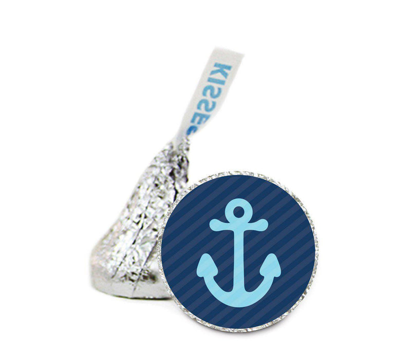 Nautical Anchor Hershey's Kiss Baby Shower Stickers-Set of 216-Andaz Press-Boy-