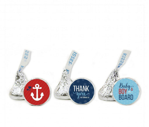 Nautical Baby Boy Baby Shower Hershey's Kisses Favor Labels-Set of 216-Andaz Press-Thank You-