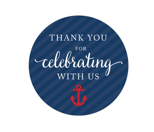 Nautical Baby Shower Circle Labels Stickers-Set of 40-Andaz Press-It's A Boy-