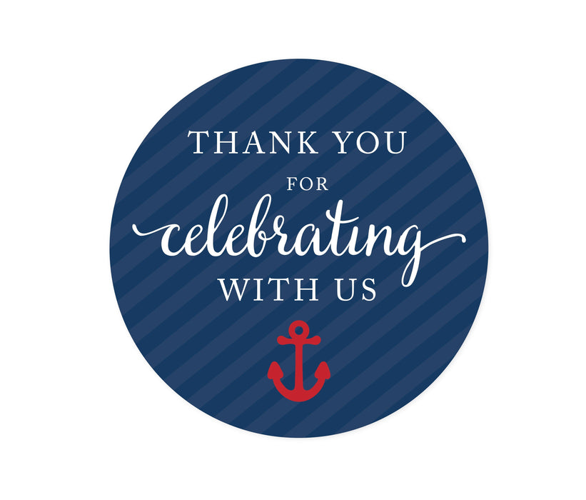 Nautical Baby Shower Circle Labels Stickers-Set of 40-Andaz Press-It's A Boy-