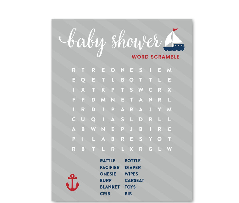 Nautical Baby Shower Games & Fun Activities-Set of 1-Andaz Press-Diaper Thoughts-